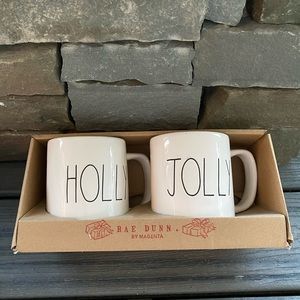 Rae Dunn Holly and Jolly mug set